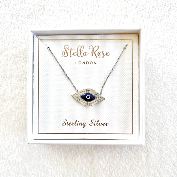 Sterling Silver Evil Eye Necklace 